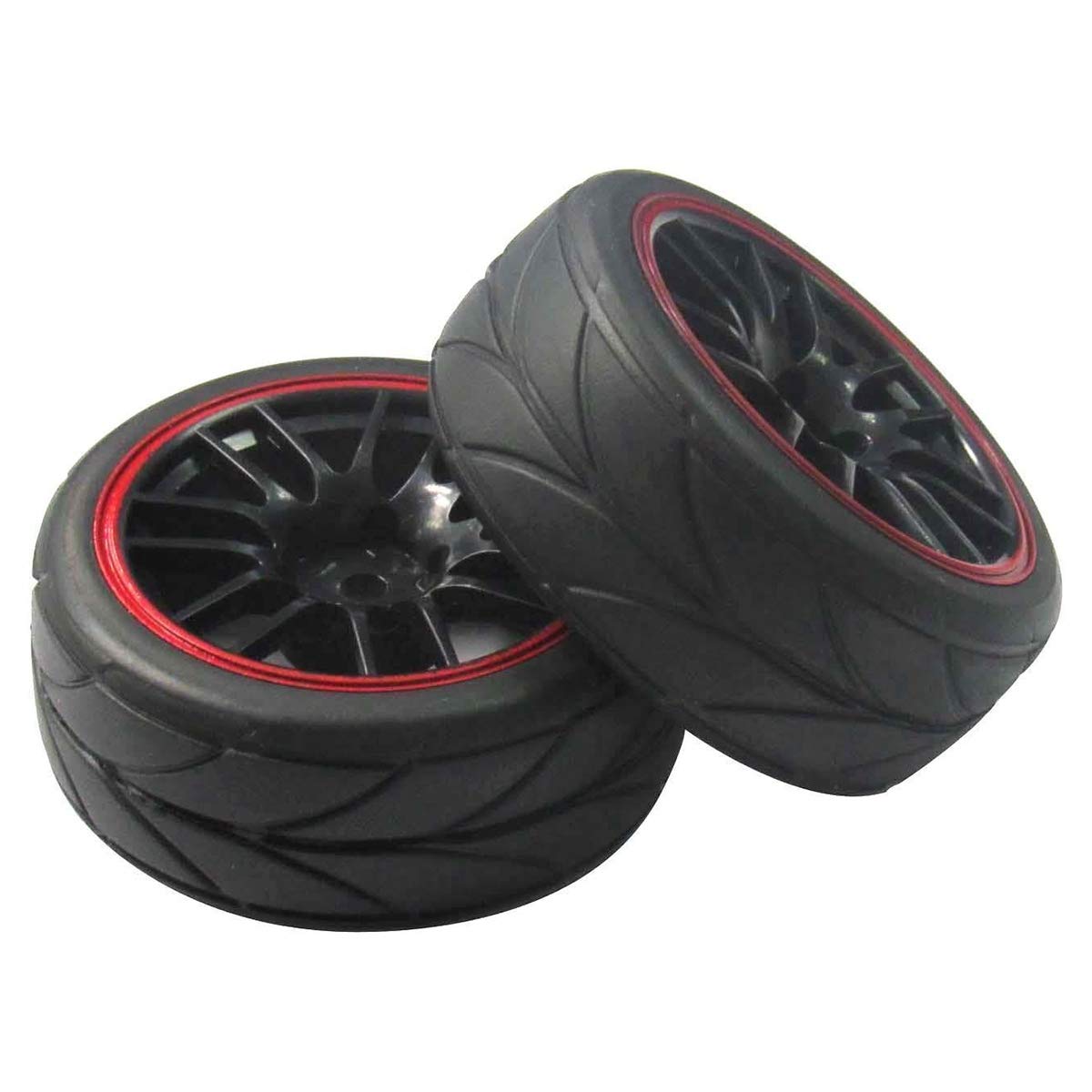 Amazon | nte 4個12Mmハブホイールリム＆ラバータイヤ、 RC 1/10オン